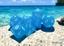 Polyhedral 7-Dice Set CHX27416 - Frosted Caribbean Blue/White